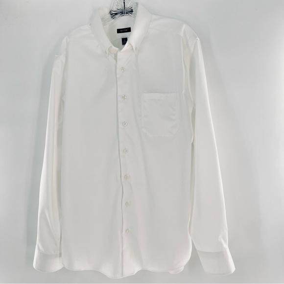 Batton 'Arthur' Stretch Cotton Button Down Dress Shirt White Men’s Size Large - Picture 1 of 13